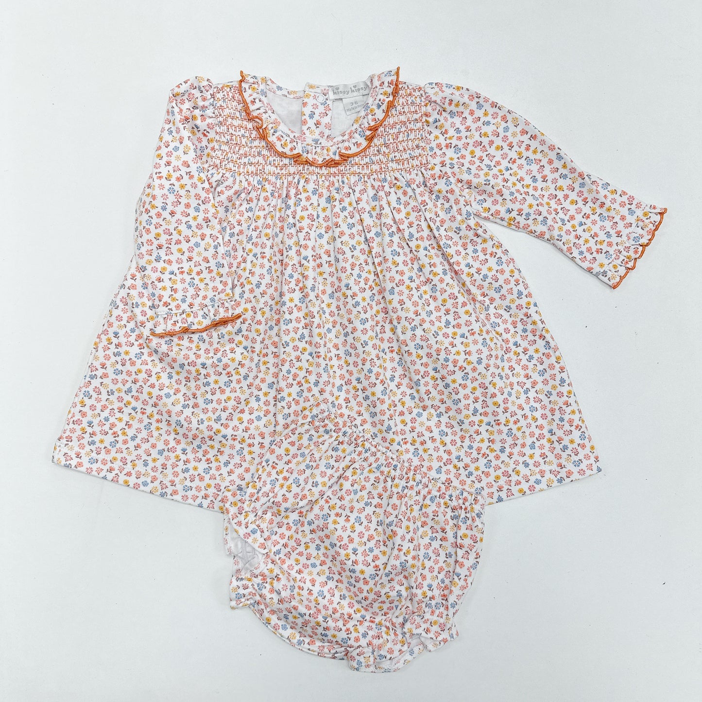 Pumpkin Patch Floral Smocked Dress Set