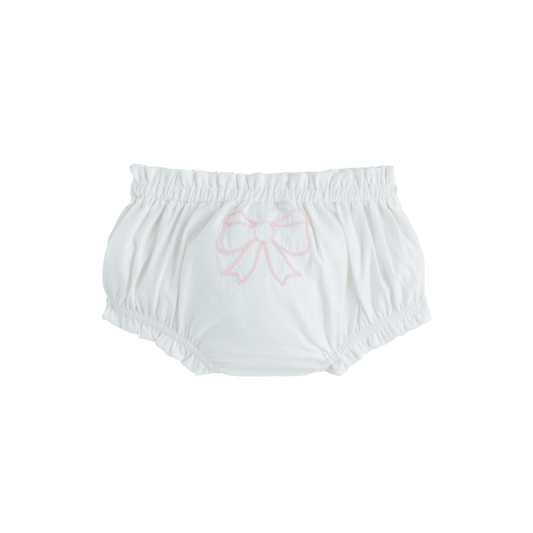 Ivory Chain Bow Diaper Cover