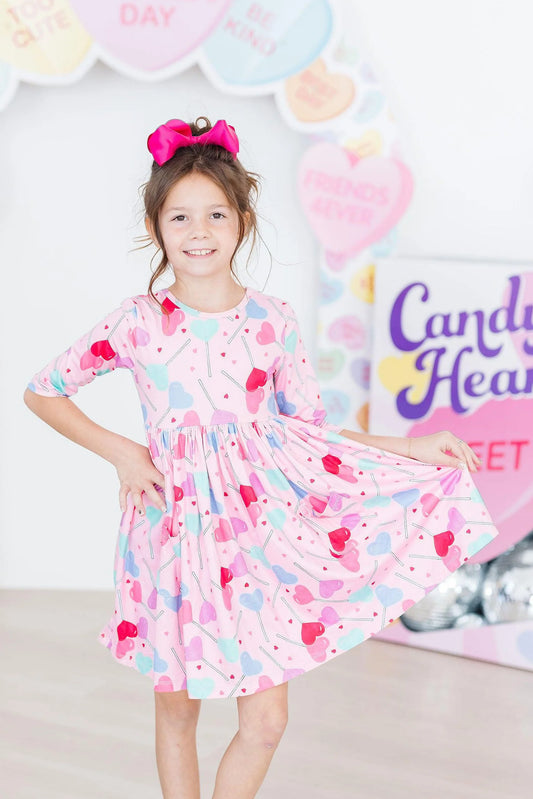 Sucker for You 3/4 Sleeve Twirl Dress