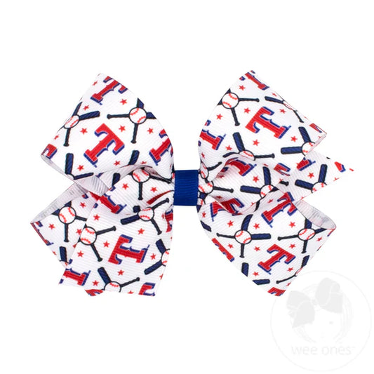 Medium Texas Rangers Print Bow