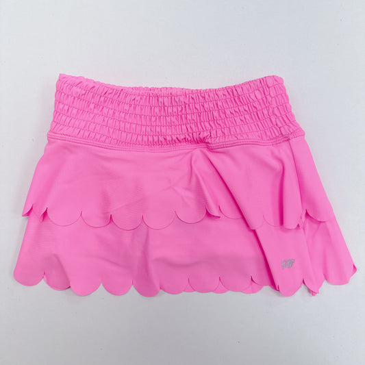 Girls Neon Pink Active Tiered Flare Skort