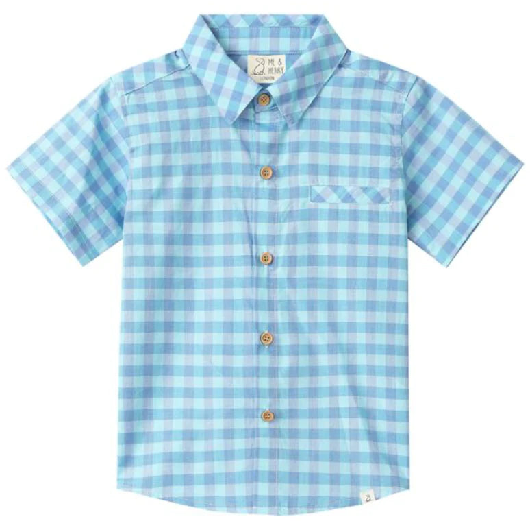 Newport Woven Shirt - Blue Turquoise Plaid