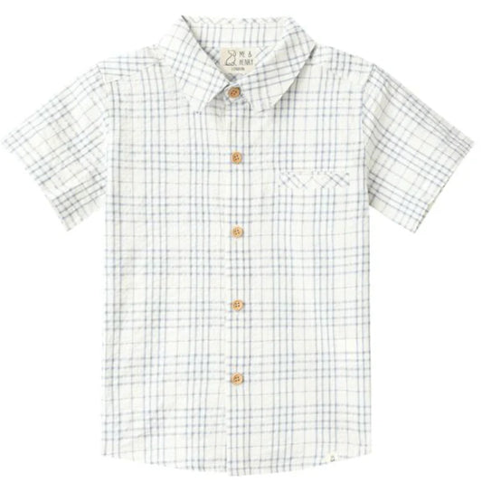 Newport Woven Shirt - Chambray and Cream Plaid