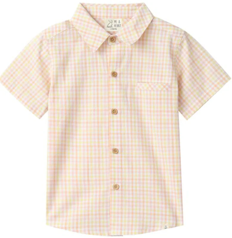 Newport Woven Shirt - Peach Lemon Plaid