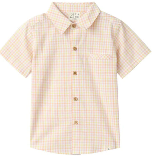 Newport Woven Shirt - Peach Lemon Plaid