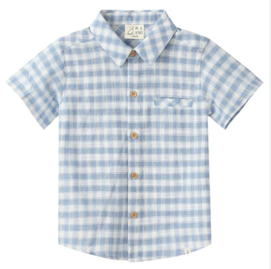 Newport Woven Shirt - Blue and White Plaid