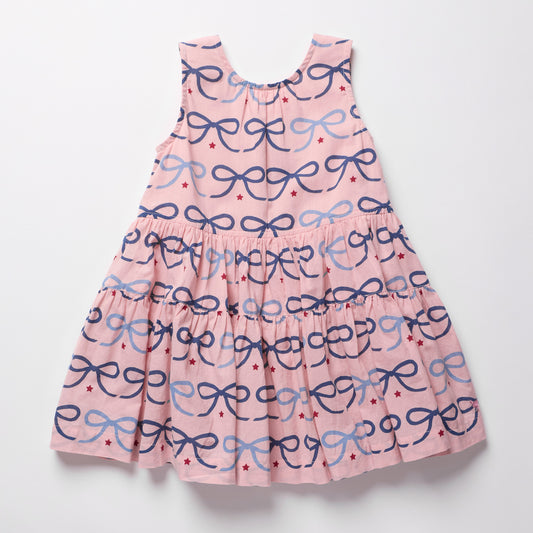 Girls Eloise Dress - Pink Bows