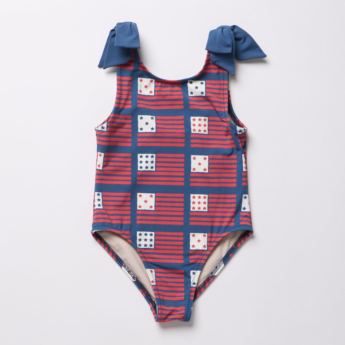 Girls Shelly Suit - Navy Flags