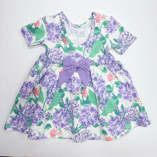 Purple Hydrangea Garden Knit s/s Twirl dress