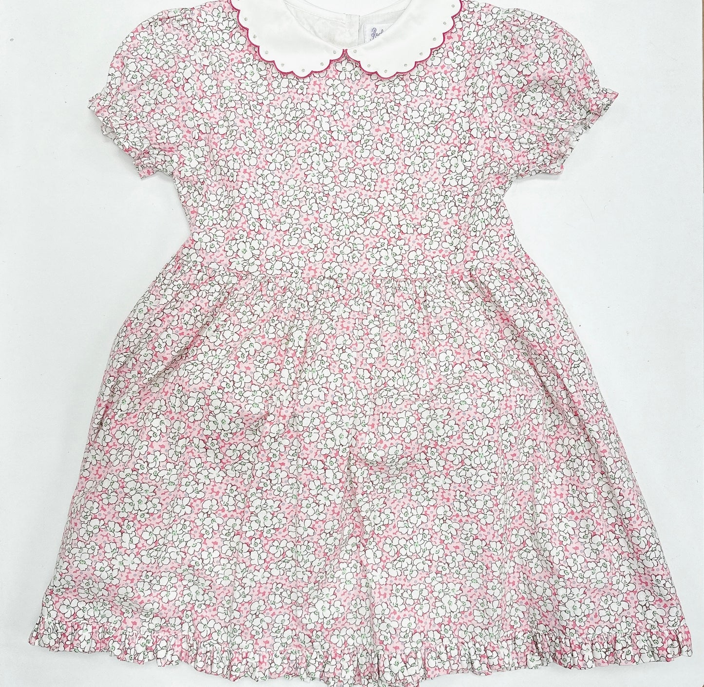 Scalloped Collar Floral Dress