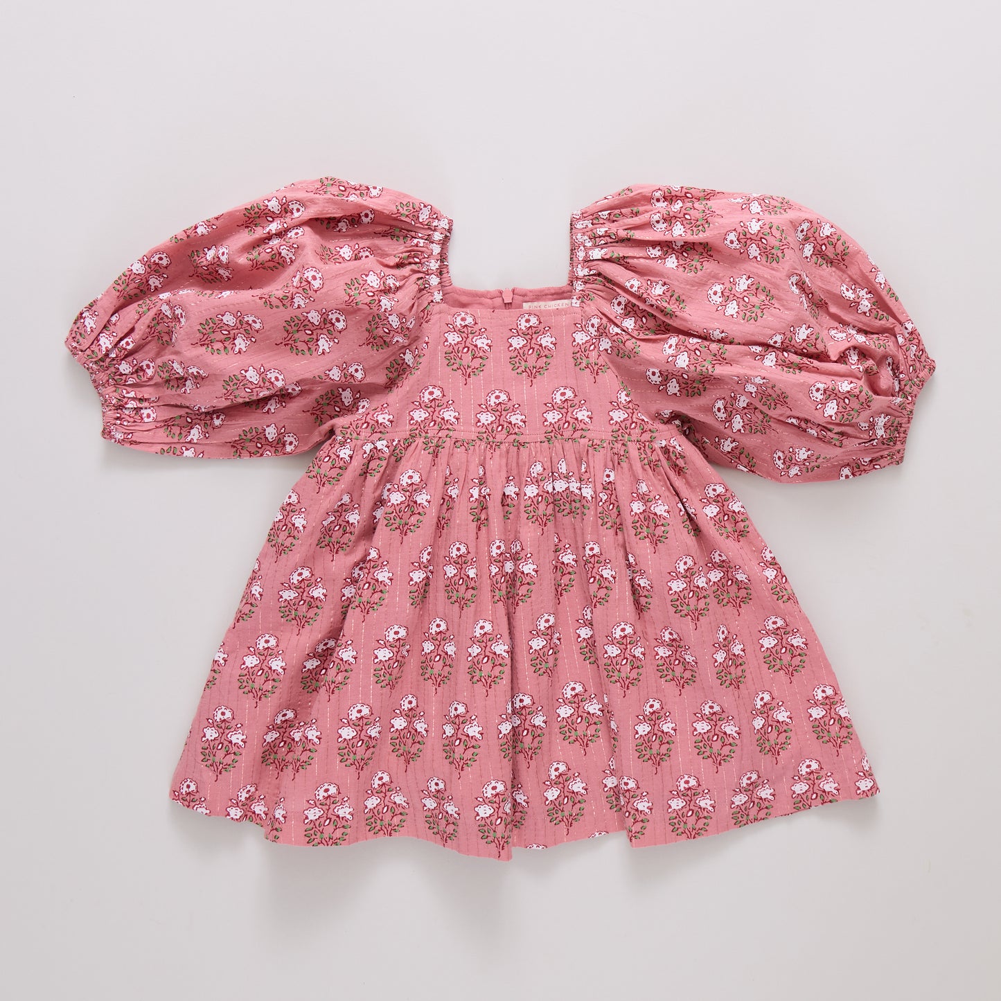 Girls Mary Barrett Dress - Pink Strawflower