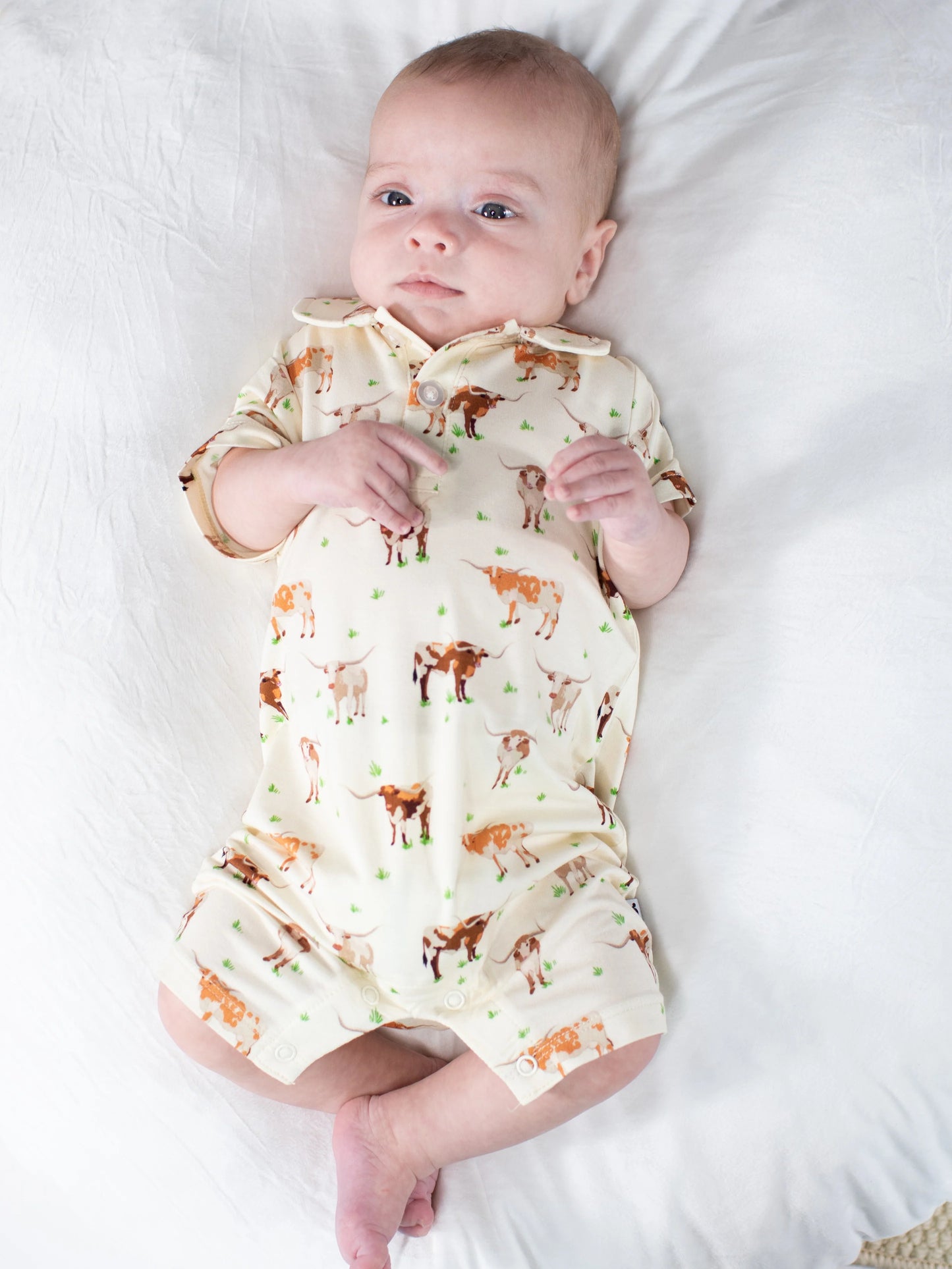 SS Polo Romper- Longhorns