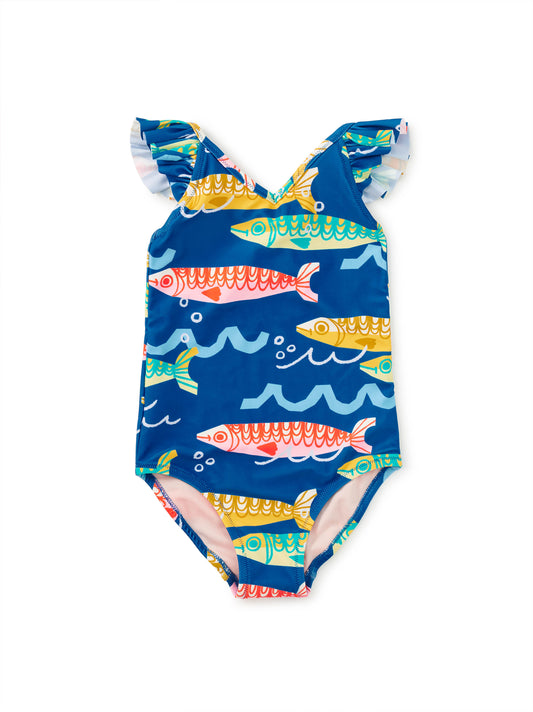 Ruffle One Piece Swimsuit - Sardines