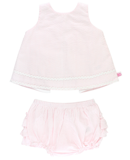 Swing Top & Bloomer Set - Pink Seersucker