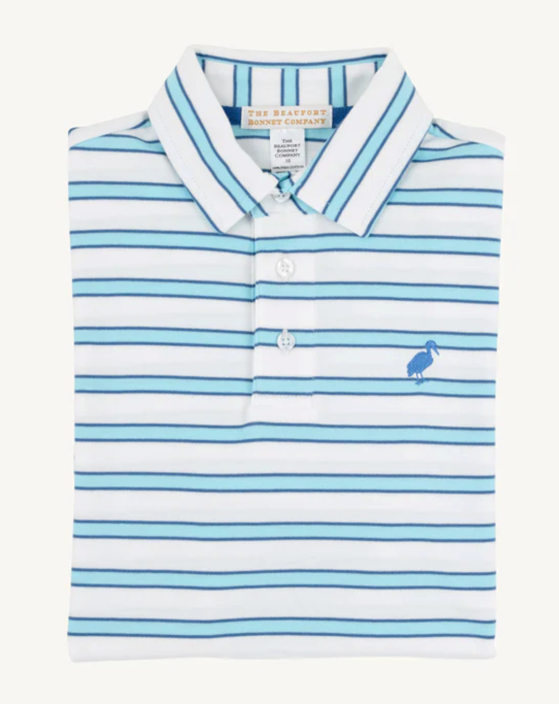 Prim & Proper SS Polo - Wht Belhaven Blue Stripe