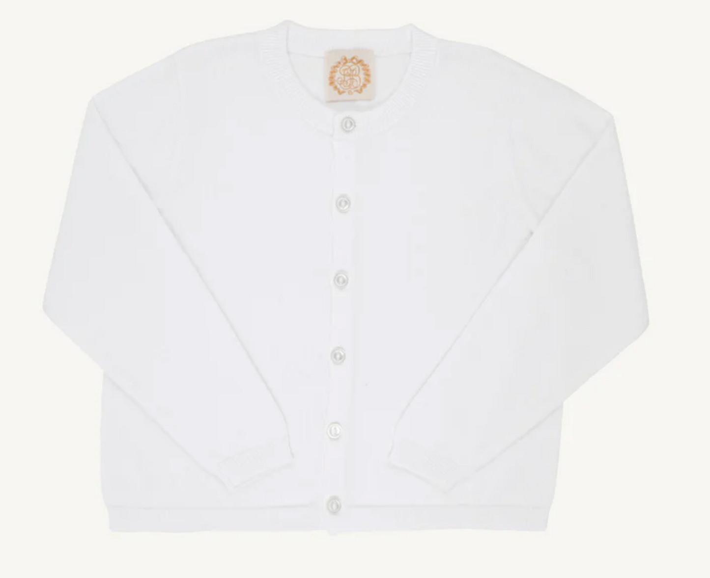 Cambridge Cardigan Pearl Buttons - Worth Ave White