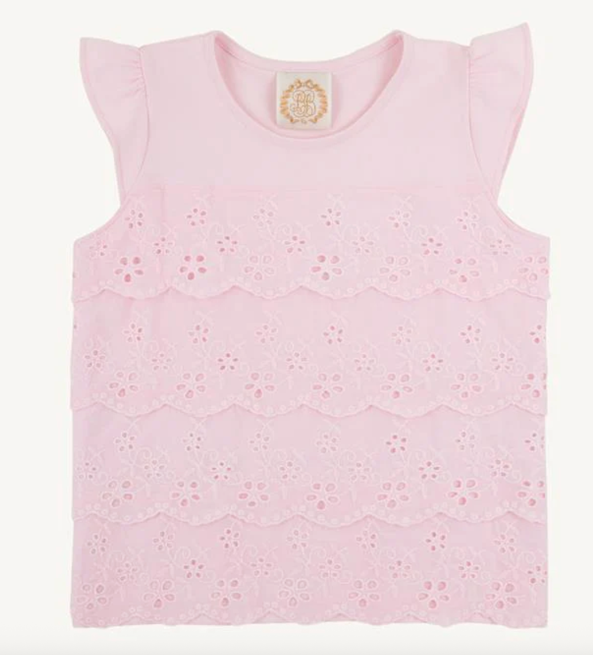 Ellie's Eyelet tank- Palm Beach pink