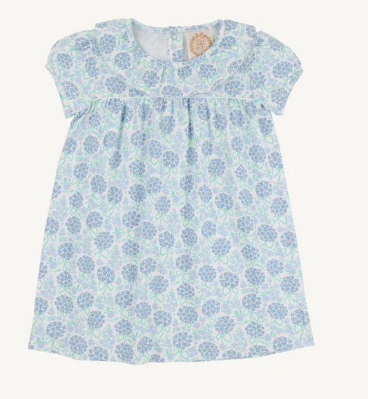 Ramona Ruffle S/S Dress - Handful of Hydrangeas - Worth Ave White