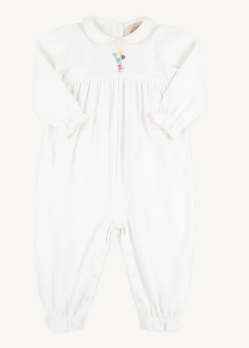 Long Sleeve Britt Romper - White/Pink