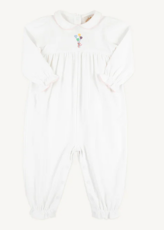 Long Sleeve Britt Romper - White/Pink