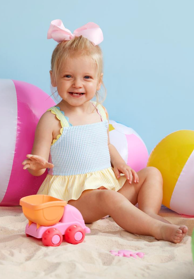 Seersucker Ric Rac One Piece Swimsuit - Multi