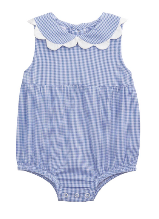 Blue Gingham Scallop Bubble