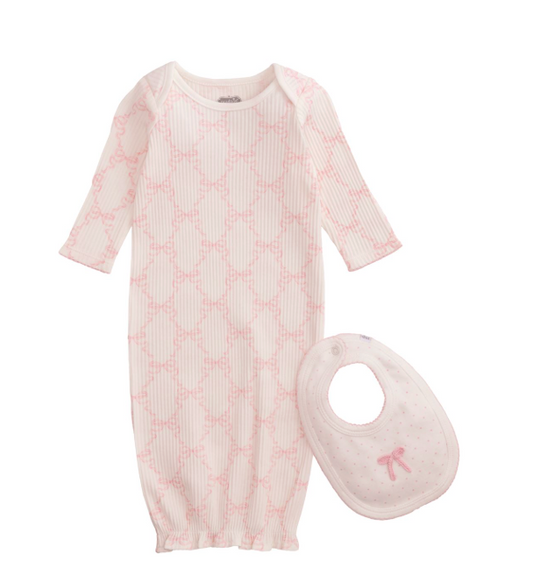 Bow gown and bib set