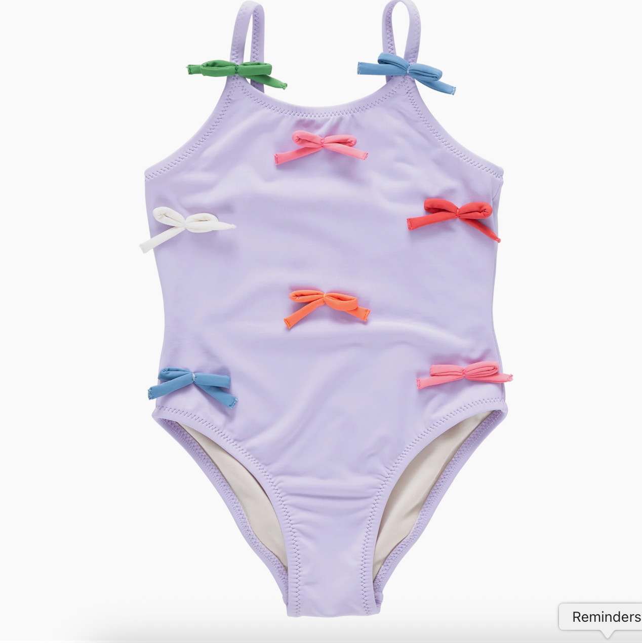 Girls lottie suit- lavender multi bow