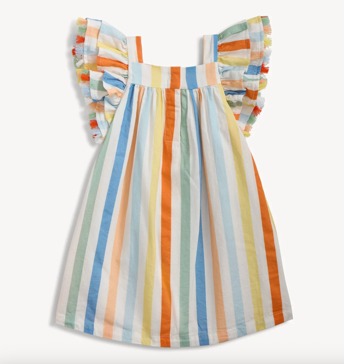 Multi Stripe Woven Flutter Dress