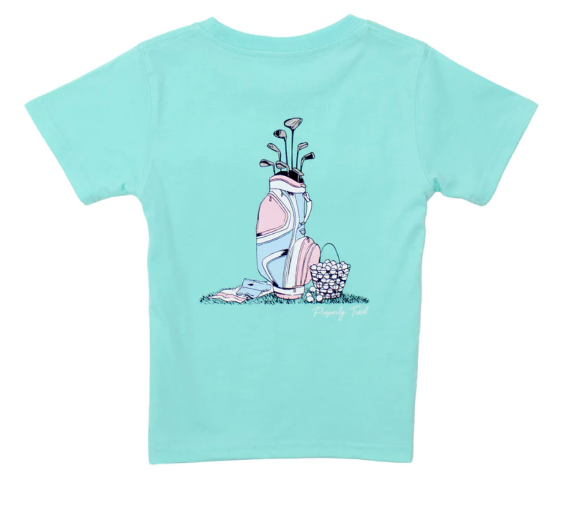 Girls S/S Golf Clubs Tee - Seafoam