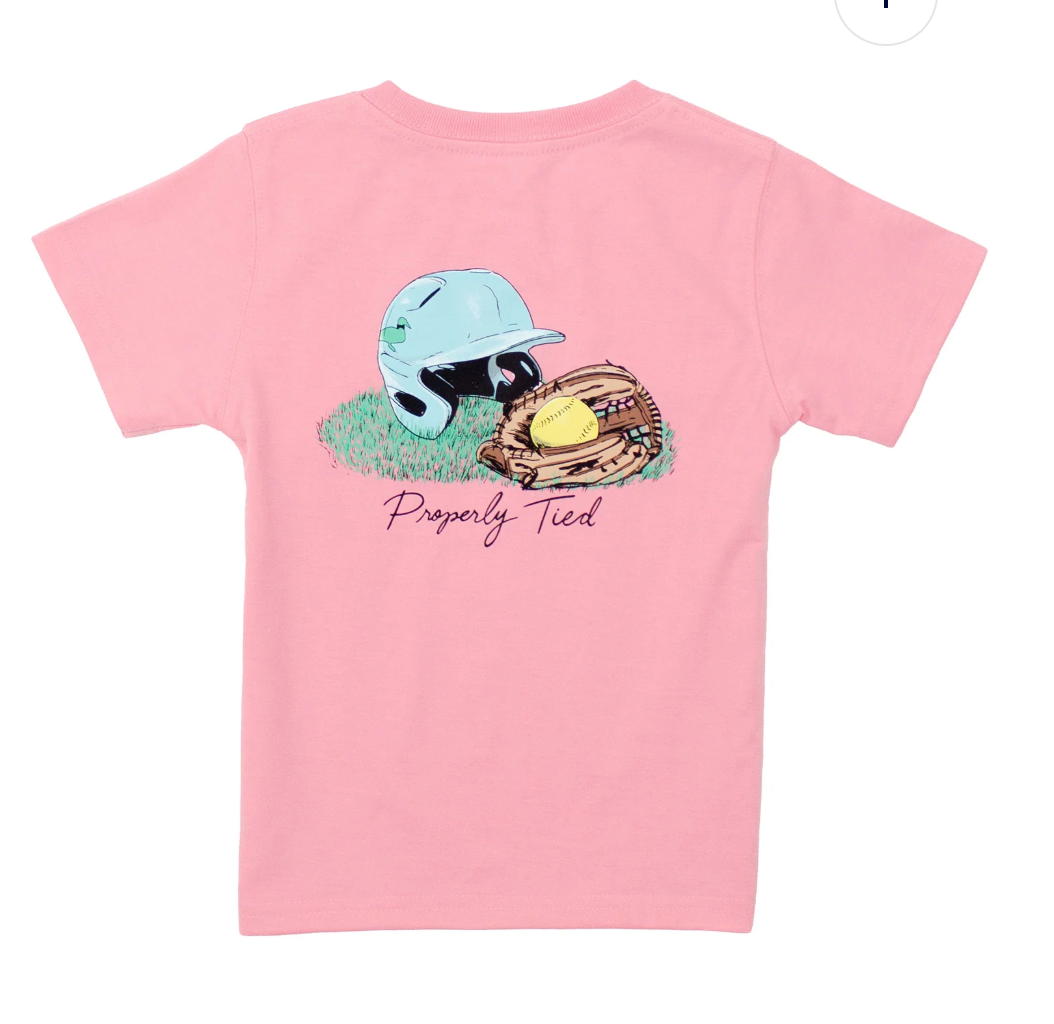 Girls S/S Softbsall Tee - Light Pink