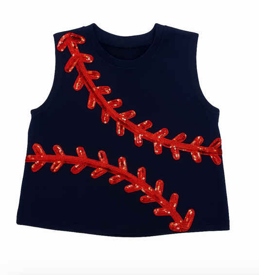 Baseball Navy and Red Tank