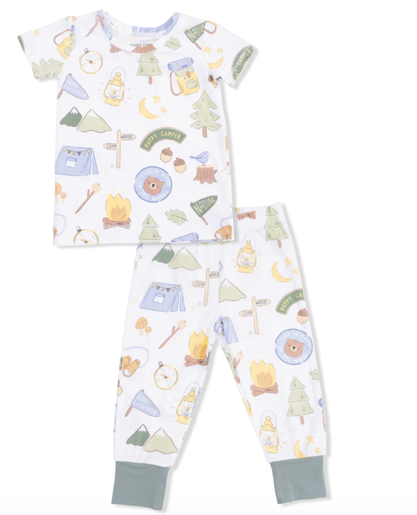 Camping Blue Short Sleeve Loungewear Set