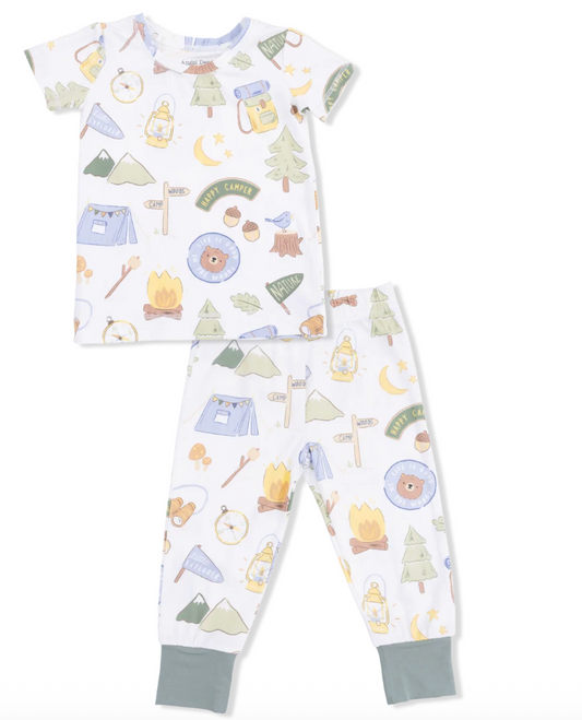 Camping Blue Short Sleeve Loungewear Set