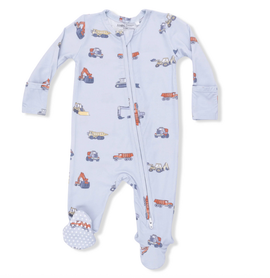 Construction Vehicles Zipper Footie