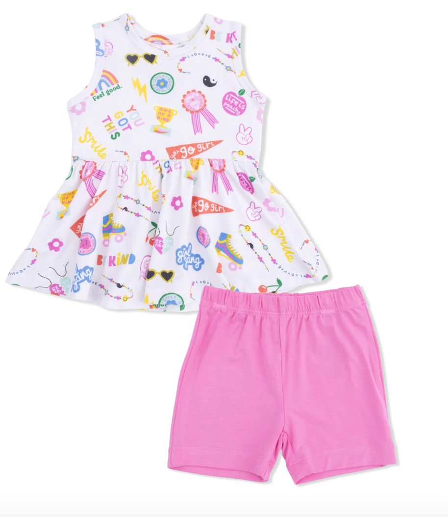 Girl Power Peplum Tank Top and Bike Short