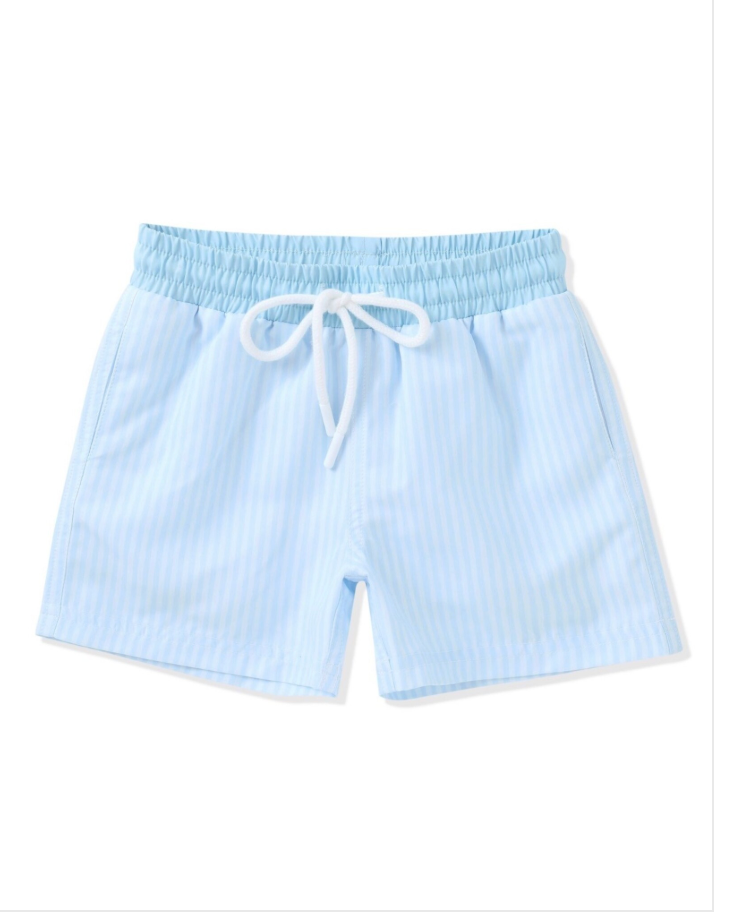 Swim Trunks Light Blue Stripe