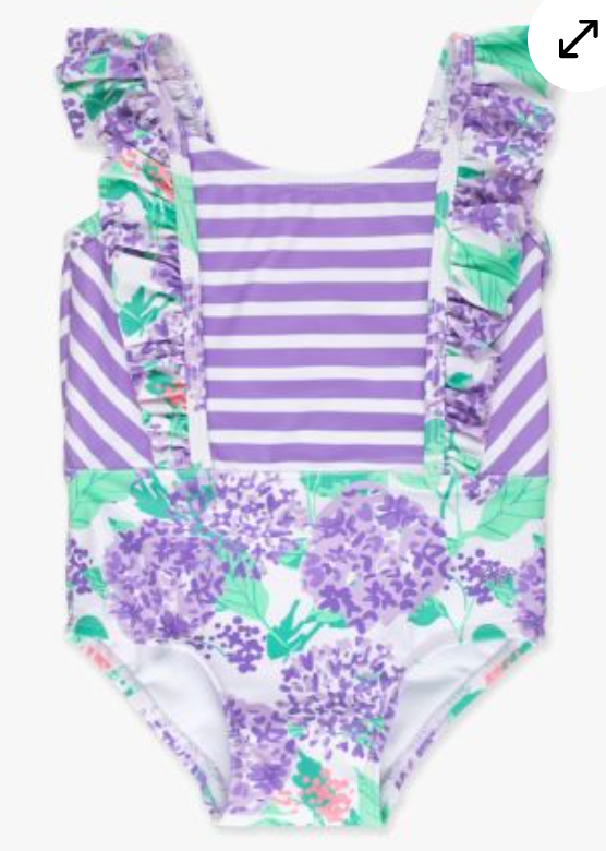 Purple Hydrangea Garden Pinafore 1pc swimsuit