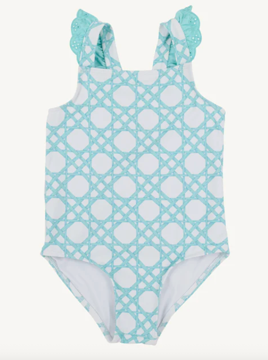Long Bay Bathing Suit - Catamaran Cane Edisto Egg Blue