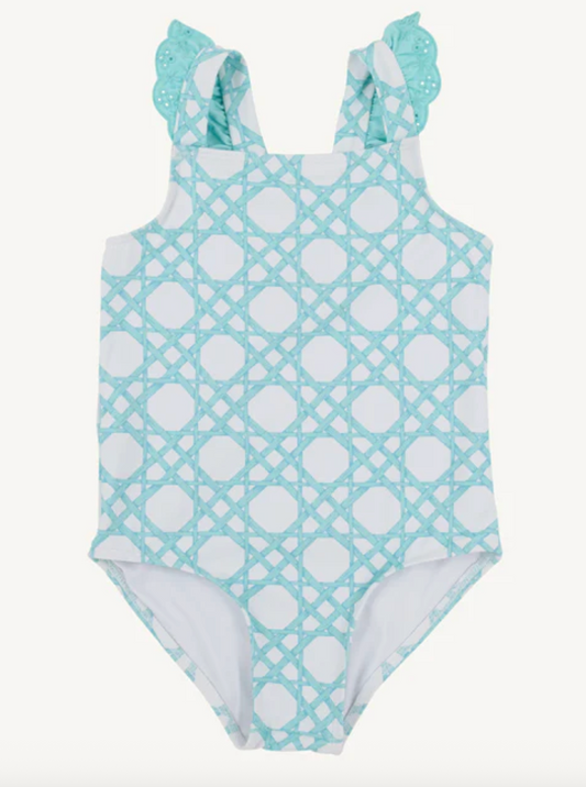 Long Bay Bathing Suit - Catamaran Cane Edisto Egg Blue