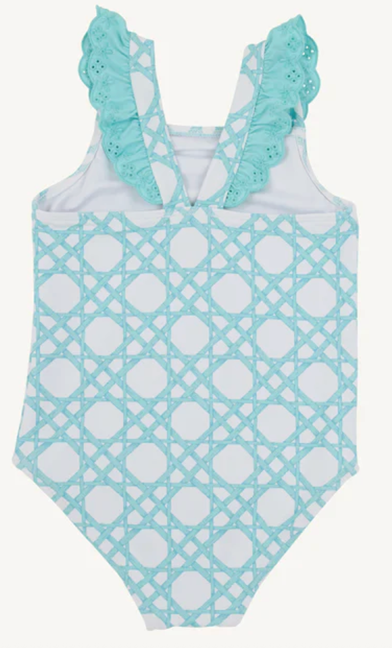 Long Bay Bathing Suit - Catamaran Cane Edisto Egg Blue