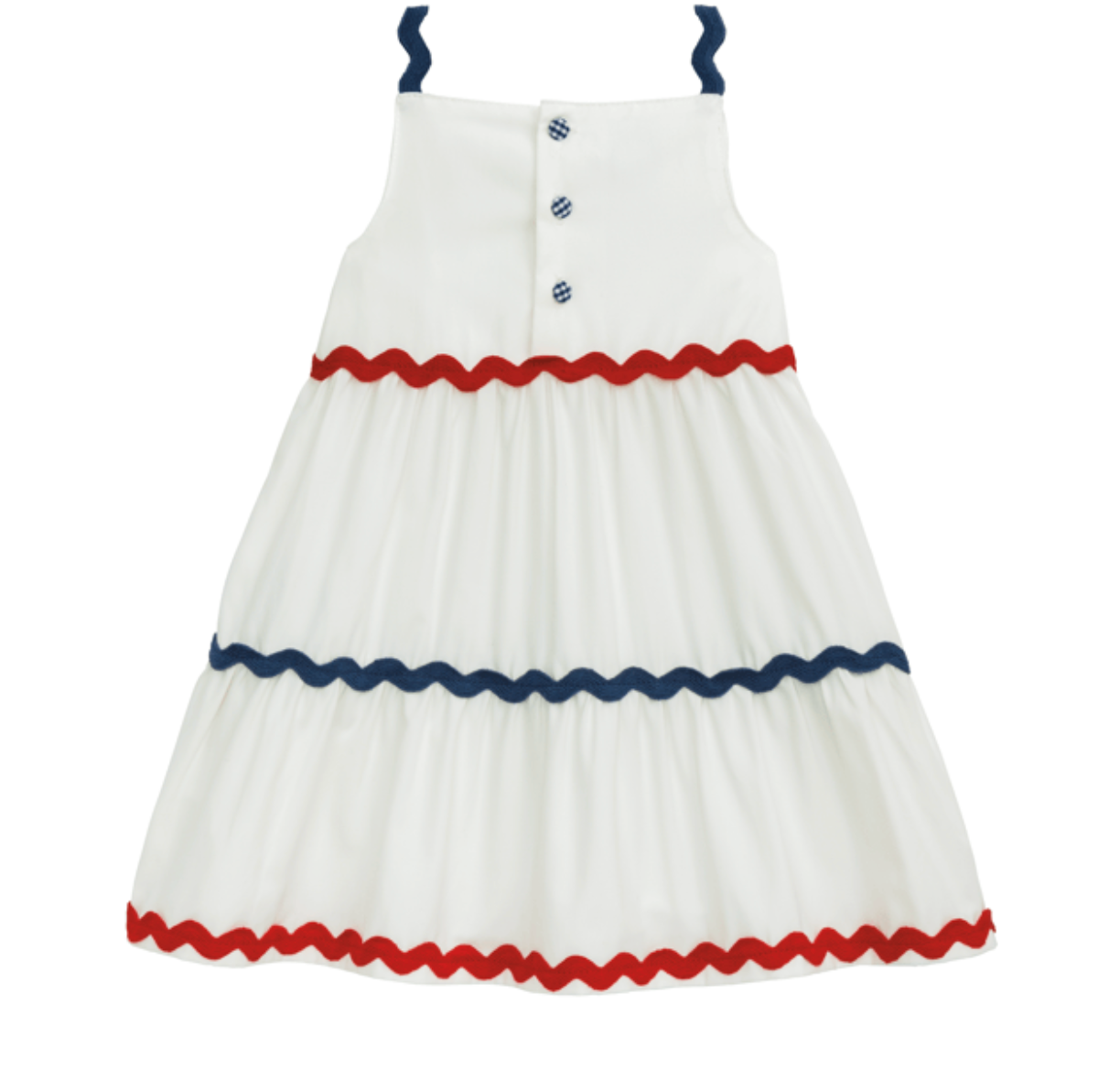 Tier Ric Rac Dress - Red/White/Blue