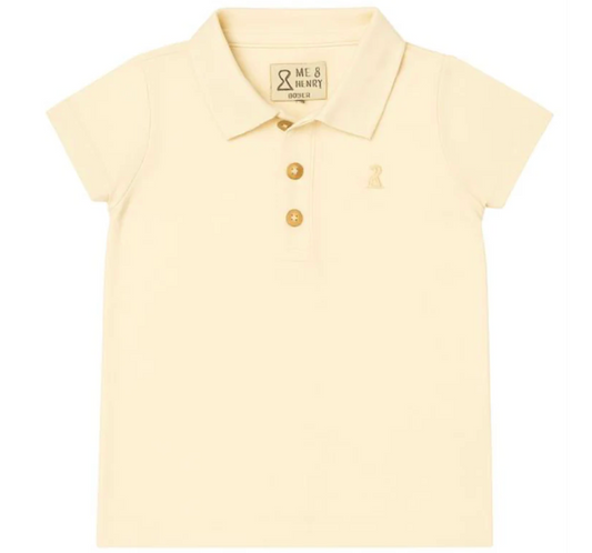 Cream pique polo