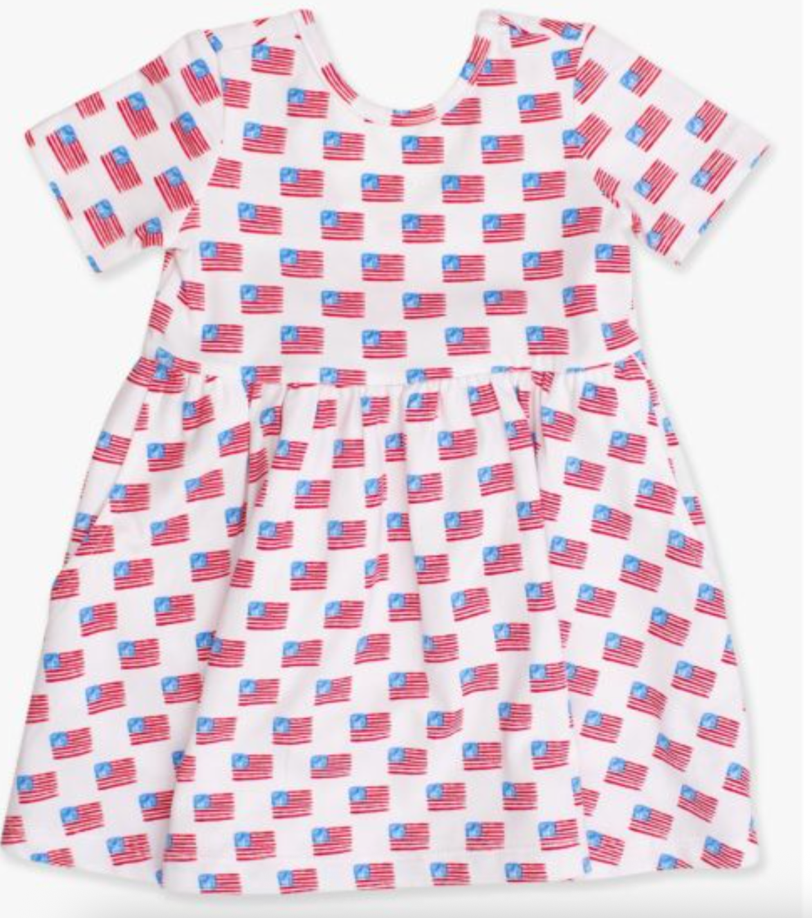 freedom flag knit short sleeve twirl dress