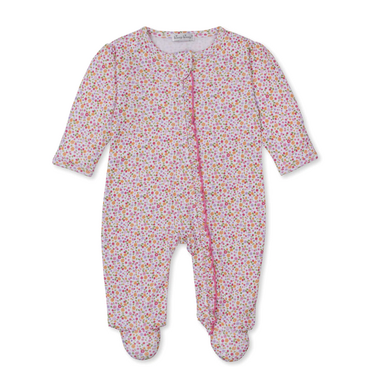Footie w/ zip comp - blossoming bows