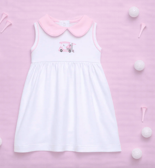 Little golfer collared dress- pink