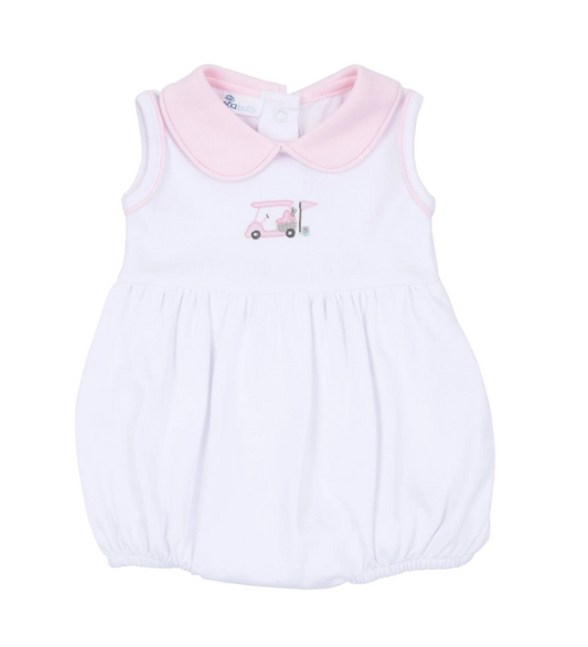 Little Golfer collared bubble- pink