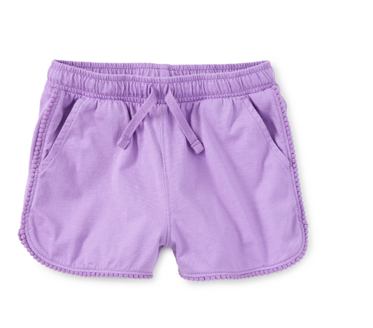 Pom-pom shorts paisley purple