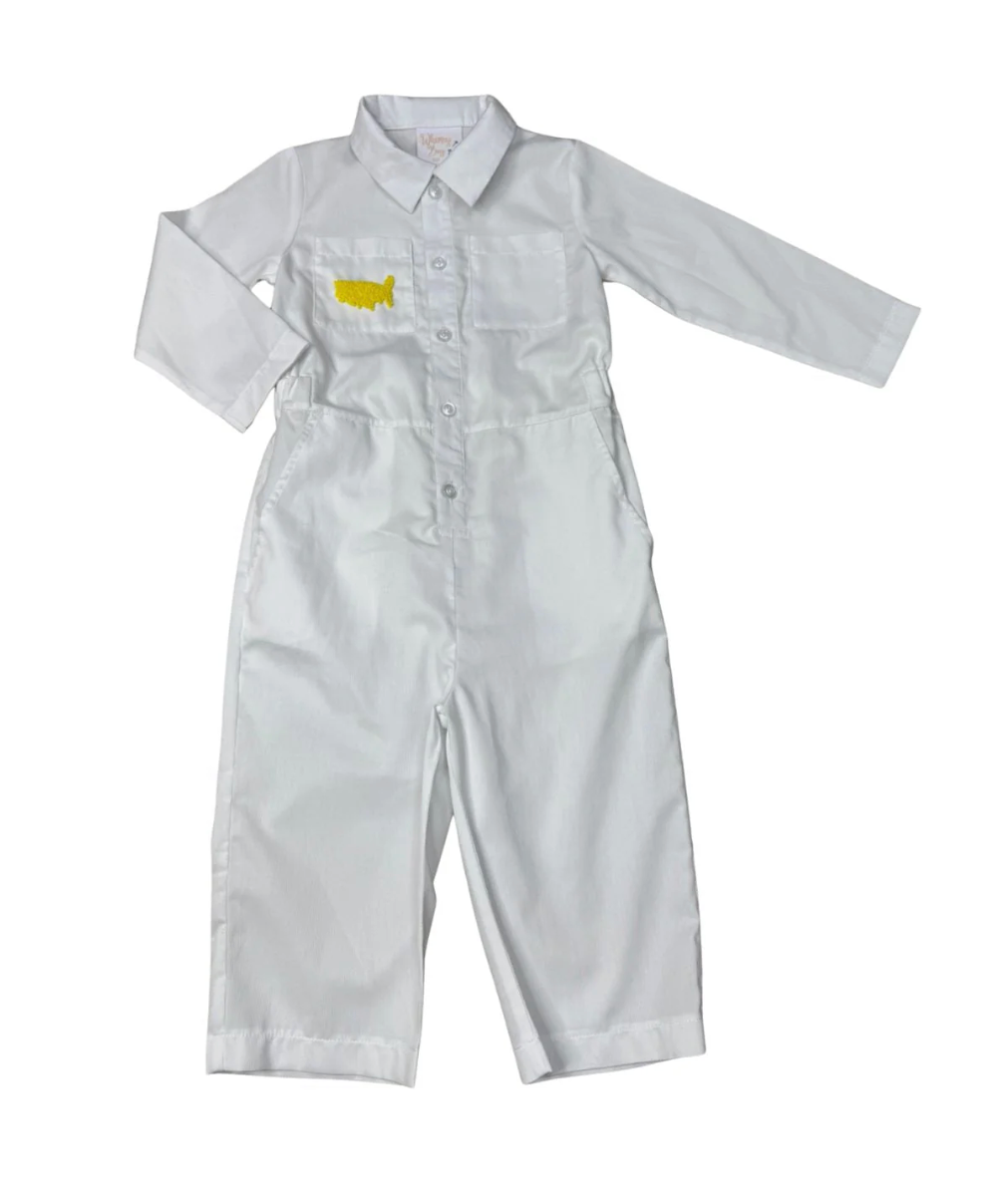 On the green caddie suit