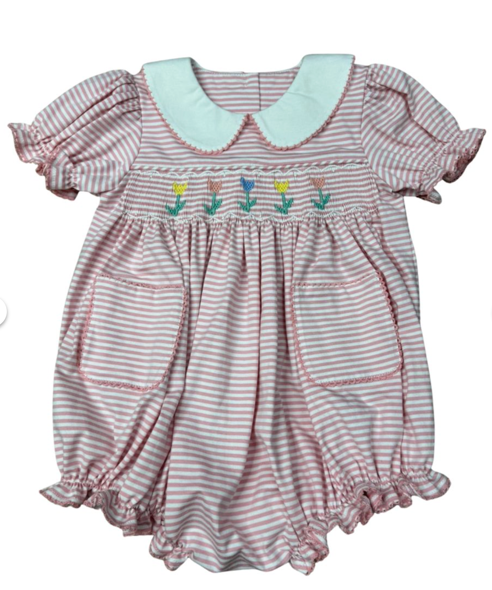 Tilly's Tulips smocked bubble
